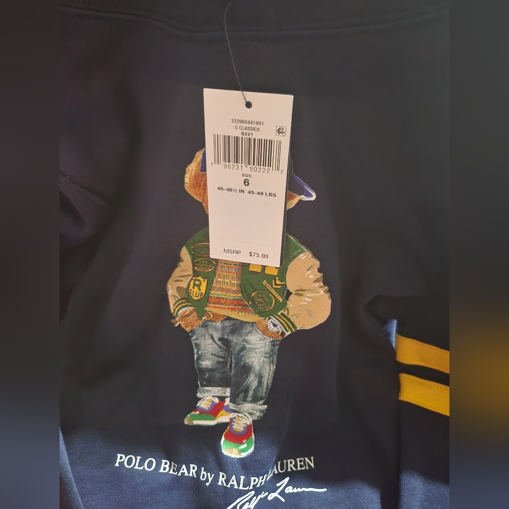 Polo (bear) size 6 navy blue